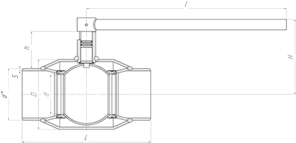 Кран шаровой ALSO Приварные Редуцированные DN 40 PN 40