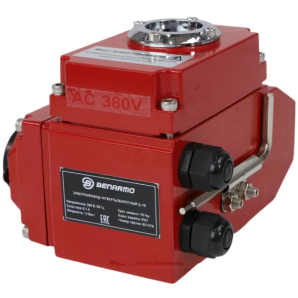 Электропривод четвертьоборотный QB F03/F05/F07 квадрат 380В Benarmo