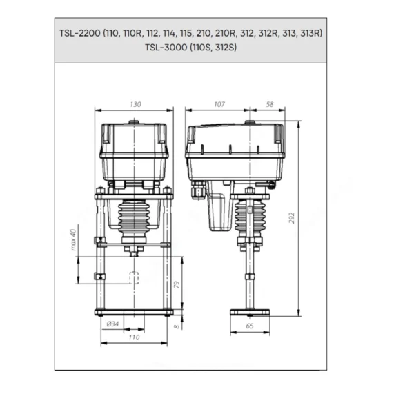 Электропривод 3-х позиционный TSL-2200-40-1-230-IP67 Теплосила
