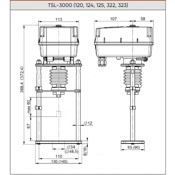 Электропривод 3-х позиционный TSL-3000-40-1-230-IP67 Теплосила
