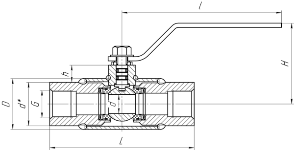 Кран шаровой ALSO Муфтовые Полнопроходные DN 32 PN 40