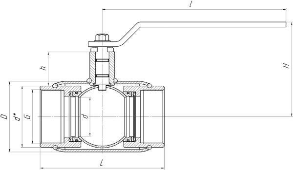 Кран шаровой ALSO Муфтовые Редуцированные DN 20 PN 40