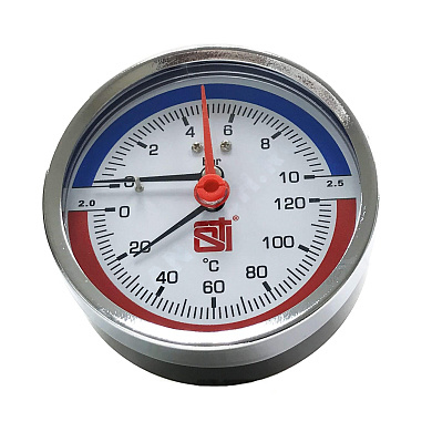 Термоманометр аксиальный STI ∅80 120°C 10 bar УП (G½")
