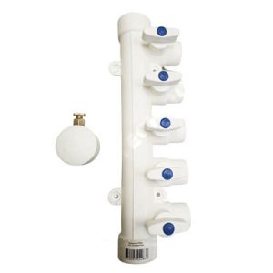 Коллектор MeerPlast 32х20 (4 вых.) с воздухоотводчиком синий