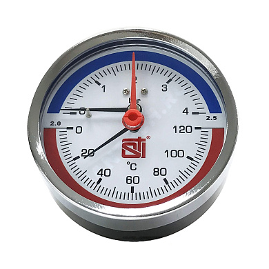 Термоманометр аксиальный STI ∅80 120°C 4 bar УП (G½")