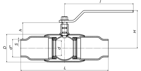 Кран шаровой ALSO Приварные Полнопроходные DN 65 PN 25