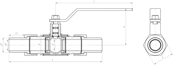 Кран шаровой ALSO Штуцерные Полнопроходные DN 40 PN 40